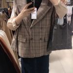 ZARA  Plaid Oversized Blazer Pink/Brown Size XS NEW Photo 4