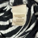 Free People  Women’s Size M Black White Striped Ribbed High Neck Crop Top Shirt Photo 4