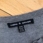 Cable & Gauge Button-Up 3/4 Sleeve Cardigan Grey Medium Photo 5