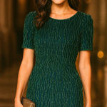 Laurence Kazar Vintage  NYE Silk Sequin Beaded Dress Small Green Occasion Event Photo 0