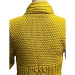 Ivy Jane  Mustard Yellow Thick Knit Short Sleeve Button Front Sweater Cardigan Photo 4