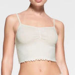 SKIMS NWT  Pointelle Logo Cami Womens White‎ Size 4X Cropped Style TP CAM 3034 Photo 0