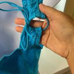 Free People NWT  Kerry Crop Embroidered Lace Cotton Tank Blue Butterfly Photo 3