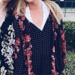 Free People Boho Black Pink Floral Tunic Dress Photo 0