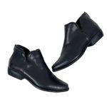 Hot Tomato Ankle Boots Womens 8 Black Faux Leather Cutout Zip Minimalist Classic Photo 0