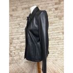Valerie Stevens  Jacket Womens Size M Black Lambskin Leather Zip Front Photo 1
