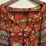 New Direction s Long Sleeve Boho Blouse Orange Blue Size XL Photo 1