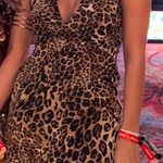 Cheetah print halter neck mini dress Brown Photo 0