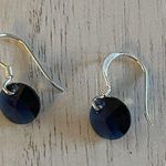 Swavorski Silver Swarovski blue round 8mm crystal earrings Photo 5
