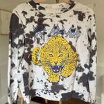 Anthropologie  Def Leppard Graphic Pullover Sweatshirt Cropped Tie Dye Concert S Photo 0