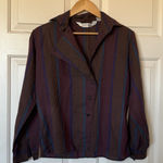 Diane Von Furstenberg VTG 80s Vintage  Plaid Flannel Button Down Shirt Size 12‎ L Photo 0