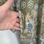 RipSkirt Dress Womens XS Green Floral Long Sleeve 100% Cotton Pockets Photo 6