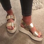 Gold Platform Sandals Size 8.5 Photo 0