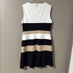 Tommy Hilfiger Black and White Sheath Dress Sleeveless Crew Neck Photo 2