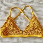 Xhilaration Golden Yellow Lace Strappy Triangle Bikini Top Sz S Photo 0