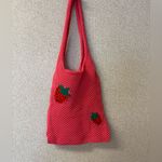 Strawberry Woman Crochet Boho Cottagecore Tote‎ Bag Pink Photo 2
