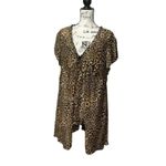 Belle Nuit Leopard Print Cover Up Dress Sheer Lightweight Plus Size 3X Brown Photo 1