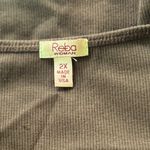 Reba  Chocolate Brown Ribbed Embellished Blouse Size 2X Photo 4