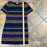 Color Block Colorful Geometric Short Sleeve Mini Dress Medium Orange Photo 3