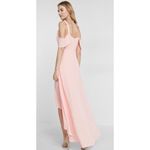 EXPRESS • Cold Shoulder High Low Light Pink Maxi Dress Holiday New Years Eve Photo 2