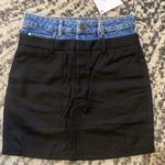 Sandro  Twill-paneled denim mini skirt size 1 Photo 3