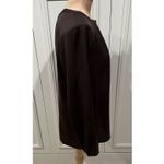 Ralph Lauren Chocolate Brown Satin Like Blouse Long Sleeve Fall Autumn Classic Photo 3