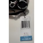 Vera Bradley  Zip ID Lanyard ID Card Holder Wallet Classic Black Microfiber Roses Photo 5