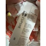 Cupshe Smocked Orange Floral Bandeau Bikini Bathing Suit Top Size Small Photo 5