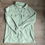Avec Les Filles Mint Green French Terry Shirt Jacket Shacket Photo 1