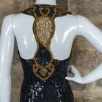 ROBERT Anthony vintage black gold sequins beaded full length dress size 4 Black Photo 8