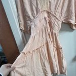Lovestitch V Neck Pink Lace Midi Dress Cottagecore Women Sz S Country Sweet Photo 9