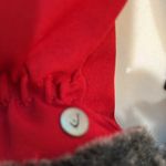 Head  ladies red gloves with fur cuffs Photo 3