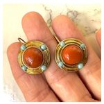 Orange and blue circle earrings Photo 1