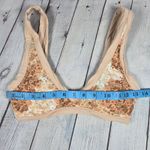 Aerie  Scoop Neck Floral Print Bikini Top Tan Multi Size S Photo 6
