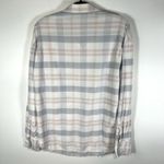Free People LoveLand Pastel Plaid Button Down Frayed Hem Boho Shirt Small Photo 6