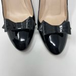 LK Bennett L.K. Bennett Darcia Classic Preppy LK Brogue Black Patent Leather Bow Heels 37 Photo 4