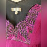 Kenar  purple red paisley 100% silk blouses size Large Flowy Photo 2