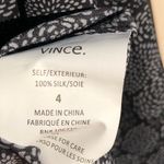 Vince  Sz 4 Black Silk Floral Geometric Burst Pattern Shirt Blouse Top Photo 6