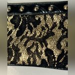 Betsey Johnson  Gold & Black Lace Stud Clutch Wristlet W/ mixed metal Har… Photo 9