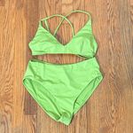 ANDIE  Bikini Set Elwood Top High Rise Bottom Avocado Green size S NWOT Photo 1