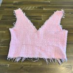 ZARA  Pink Tweed Top Tank Crop Cropped Fringe S Photo 8