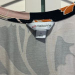 Liz Claiborne Imperfect dark floral top  small oversized short sleeved floral top Photo 7