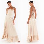 Show Me Your Mumu Clarissa Corset Dress in Champagne Luxe Satin Photo 2