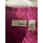 Chico's  Platinum Ruffle Trim Jacket Size 1 Magenta Cotton Blend medium Photo 1