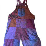 Kathmandu Imports  Romper Overalls Shorts Purple Patchwork Pattern Unisex NWT Photo 0
