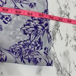 Amanda Uprichard  Light Blue Purple Floral Cold Shoulder Flutter Silk Blouse M Photo 6