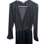 Flora  Women’s Black Slinky Long Robe 55”Length OSFA Photo 2