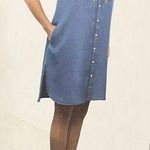 Terre Bleue Summer Embroider Button Denim Look Dress Casual Lightweight Womens M Size M Photo 6