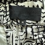 Nili Lotan Silk Pleated Pull On Cropped Pants Black /White Size Medium Photo 4