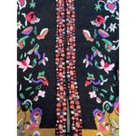 Y2K Michael Simon Black Floral Beaded Embroidered Cotton Cardigan Plus Size 1X Photo 7